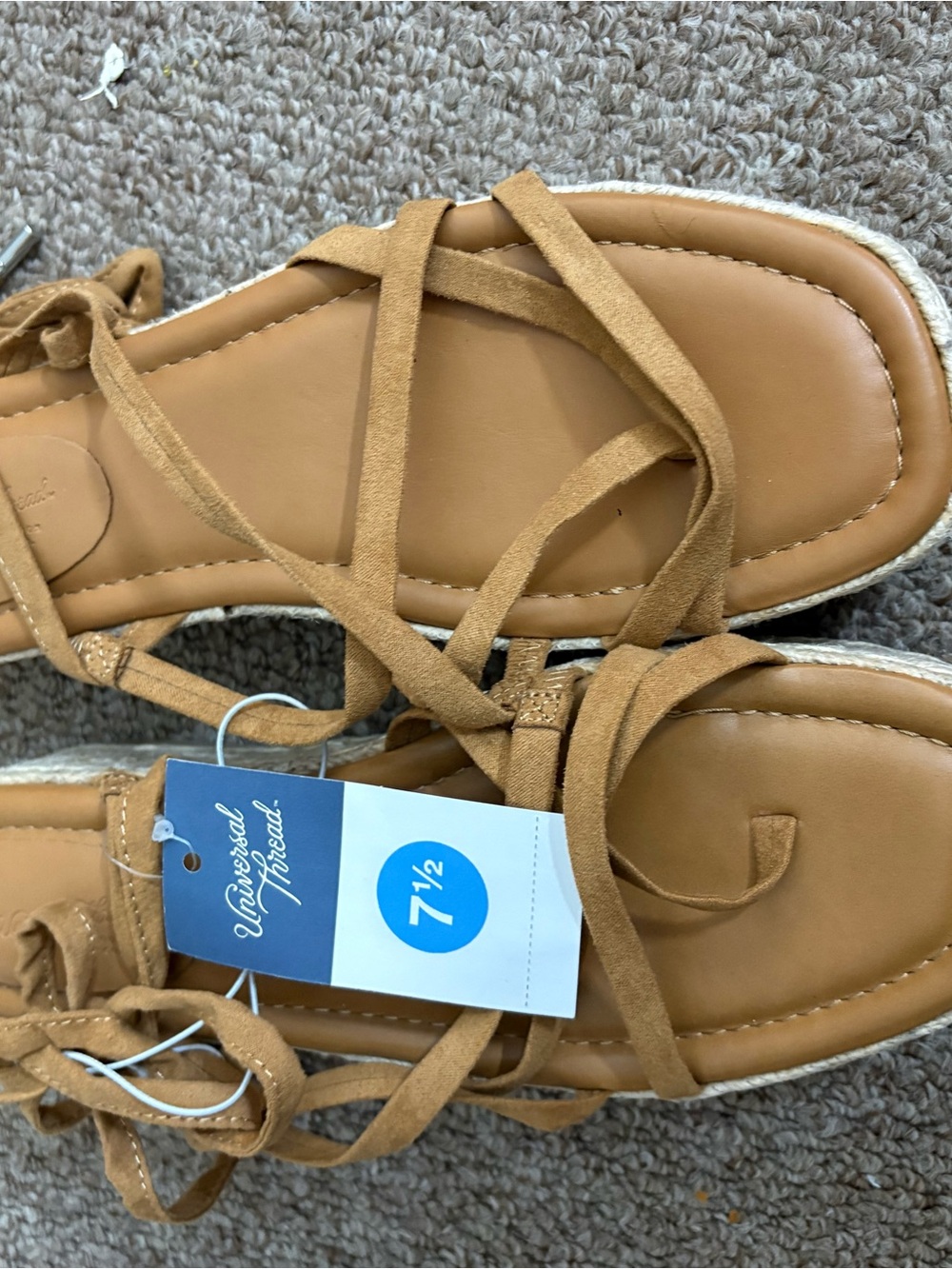 Target Tan Lace-Up Espadrille Sandals